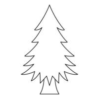 Coloring page with Christmas Tree for kids vector