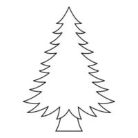 Coloring page with Christmas Tree for kids vector