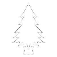 hoja de trabajo de rastreo de árboles de navidad para niños vector