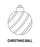 Coloring page with Christmas Ball for kids vector