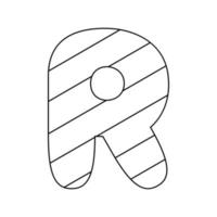 Coloring page with Letter R for kids vector