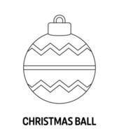 Coloring page with Christmas Ball for kids vector