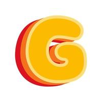 Letter G Orange, vector illustration