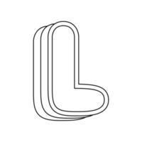 Coloring page with Letter L for kids vector