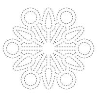 Snowflake tracing worksheet for kids vector
