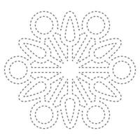 Snowflake tracing worksheet for kids vector