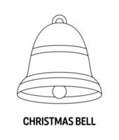 Coloring page with Christmas Bell for kids vector