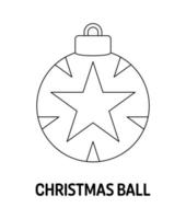 Coloring page with Christmas Ball for kids vector