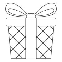 Coloring page with Gift box for kids vector