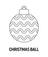 Coloring page with Christmas Ball for kids vector