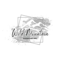 Illustration of a mountains logo on a white background vector