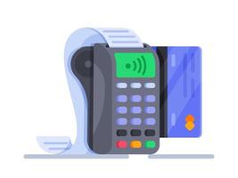 dispositivo plateado con pantalla para compras electrónicas. el concepto de una transacción nfc sin efectivo. vector