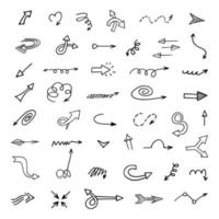 Vector set of hand drawn arrows, elements for presentation