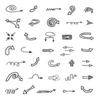 Vector set of hand drawn arrows, elements for presentation