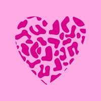 corazón de leopardo sobre fondo rosa vector