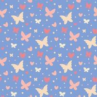 butterfly silhouettes seamless pattern vector