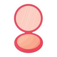 polvo de maquillaje rosa con espejo vector