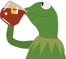 Kermit bebiendo té vector