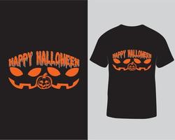 feliz diseño de camiseta de tipografía vectorial de halloween. diseño de camiseta para halloween pro descargar vector