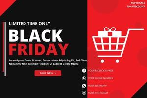 Black friday social media design vector