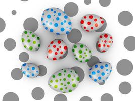 Eggs with colored dots photo