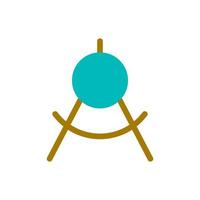 Mathematics class flat color ui icon. Math courses. Dividers tool. Mathematical instrument for school. Simple filled element for mobile app. Colorful solid pictogram. Vector isolated RGB illustration