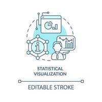 Statistical visualization turquoise concept icon. Data analyst skill abstract idea thin line illustration. Isolated outline drawing. Editable stroke. vector