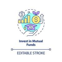 Invest in mutual funds concept icon. Finance management. Way to save for college abstract idea thin line illustration. Isolated outline drawing. Editable stroke. vector