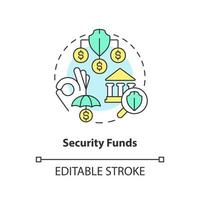 Security funds concept icon. Banking service. Choosing credit union abstract idea thin line illustration. Isolated outline drawing. Editable stroke. vector