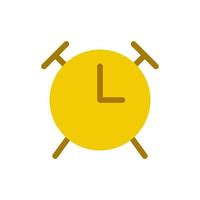 Alarm clock flat color ui icon. Wake up in morning routine. Boosting alertness. Warning device. Simple filled element for mobile app. Colorful solid pictogram. Vector isolated RGB illustration