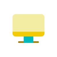 Computer monitor flat color ui icon. Electronic equipment. Hardware device. Distance education. Simple filled element for mobile app. Colorful solid pictogram. Vector isolated RGB illustration