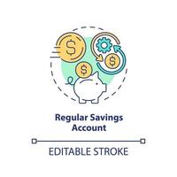 Regular savings account concept icon. Deposit program. Banking plan type abstract idea thin line illustration. Isolated outline drawing. Editable stroke. vector