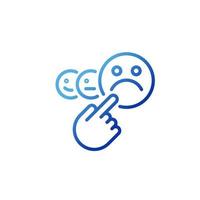 Negative feedback pixel perfect gradient linear vector icon. Customer dissatisfaction. Bad review. Angry consumer. Thin line color symbol. Modern style pictogram.