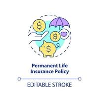 Permanent life insurance policy concept icon. Way to save for college abstract idea thin line illustration. Isolated outline drawing. Editable stroke. vector