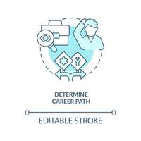 Determine career path turquoise concept icon. Steps to become software engineer abstract idea thin line illustration. Isolated outline drawing. Editable stroke. vector