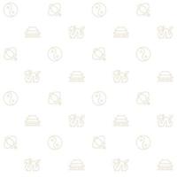 Asian symbols abstract seamless pattern. Editable vector shapes on white background. Trendy texture with cartoon color icons. Design with graphic elements for interior, fabric, website decoration