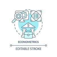 icono de concepto turquesa de econometría. predicciones financieras analista de datos habilidad idea abstracta ilustración de línea delgada. dibujo de contorno aislado. trazo editable. vector