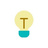 Light bulb flat color ui icon. Incandescent lamp. Search for great idea. Electric light source. Simple filled element for mobile app. Colorful solid pictogram. Vector isolated RGB illustration