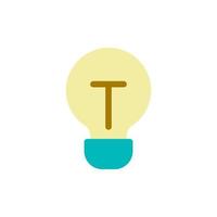 Light bulb flat color ui icon. Incandescent lamp. Search for great idea. Electric light source. Simple filled element for mobile app. Colorful solid pictogram. Vector isolated RGB illustration