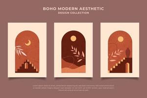 Abstract boho modern architecture minimal design decoration vector