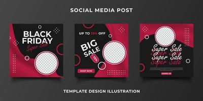 Black friday post instagram banner promotion template design