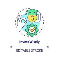Invest wisely concept icon. Choose trustful fund. Saving for college tip abstract idea thin line illustration. Isolated outline drawing. Editable stroke. vector