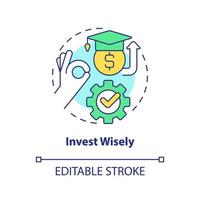 Invest wisely concept icon. Choose trustful fund. Saving for college tip abstract idea thin line illustration. Isolated outline drawing. Editable stroke. vector