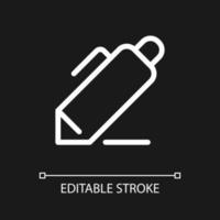 Note-taking pixel perfect white linear ui icon for dark theme. Classroom activity for student. Vector line pictogram. Isolated user interface symbol for night mode. Editable stroke.