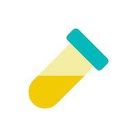 Test tube flat color ui icon. Laboratory research. Lab equipment. Scientific instrument. Simple filled element for mobile app. Colorful solid pictogram. Vector isolated RGB illustration