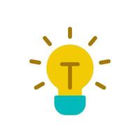 Brilliant idea flat color ui icon. Creative thinking. Innovation brainstorming. Sudden insight. Simple filled element for mobile app. Colorful solid pictogram. Vector isolated RGB illustration