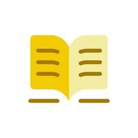 Public library flat color ui icon. Assignment writing. Doing homework. Finding information from book. Simple filled element for mobile app. Colorful solid pictogram. Vector isolated RGB illustration