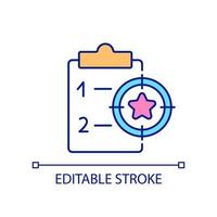 Planning focused on goals RGB color icon. Strategy of company growth. Scenario of improvement. Isolated vector illustration. Simple filled line drawing. Editable stroke.