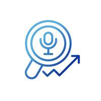 Voice marketing pixel perfect gradient linear vector icon. Connect with audience in speech. Audio content. Thin line color symbol. Modern style pictogram.