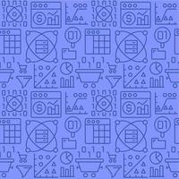 Cryptocurrency abstract seamless pattern. Editable vector shapes on purple background. Trendy texture with cartoon color icons. Design with graphic elements for interior, fabric, website decoration